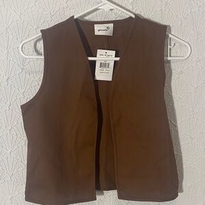Girl Scouts Brown Sleeveless Vest Small 6-8.